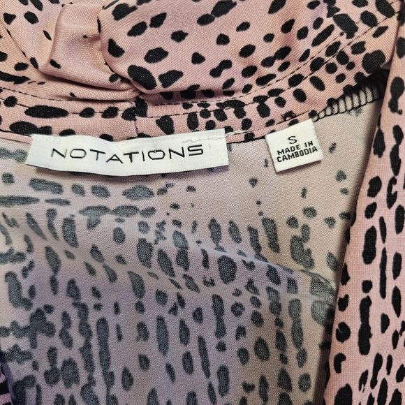 Notations Chic Blouse Abstract Design Pink Black - Picture 2 of 12